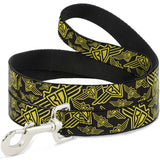Dog Leash - BD Logo Scattered Black/Yellow - Buckle-Down - Flyclothing LLC