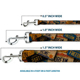 Dog Leash - Cali License Plates Stacked Vintage - Buckle-Down - Flyclothing LLC