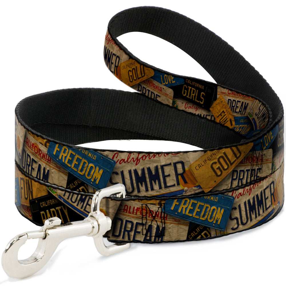 Dog Leash - Cali License Plates Stacked Vintage - Buckle-Down - Flyclothing LLC