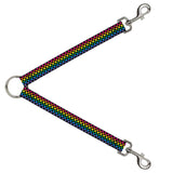 Dog Leash Splitter - Checker Black/Neon Rainbow - Buckle-Down - Flyclothing LLC