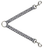 Dog Leash Splitter - Diagonal Handlebar Mustaches White/Black - Buckle-Down - Flyclothing LLC