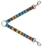 Dog Leash Splitter - Geometric8 Charcoal/Orange/Gold/Blue - Buckle-Down - Flyclothing LLC