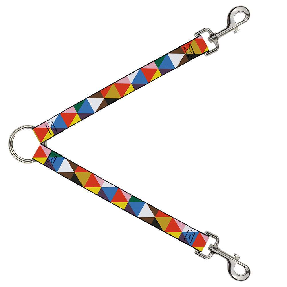 Dog Leash Splitter - Geometric Triangle Blocks Multi Color - Buckle-Down - Flyclothing LLC