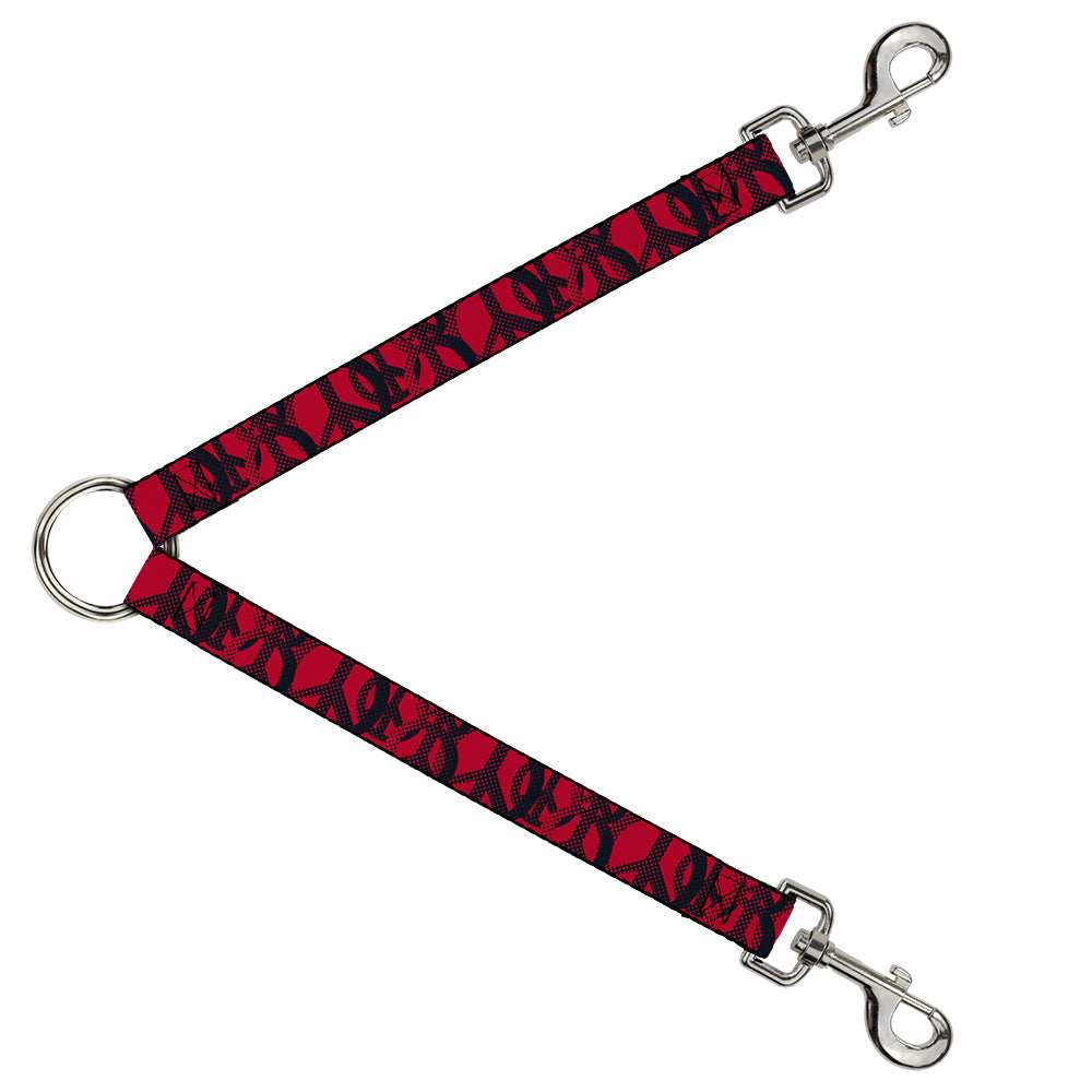 Dog Leash Splitter - Peace Dots Black/Fuchsia - Buckle-Down - Flyclothing LLC