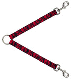 Dog Leash Splitter - Peace Dots Black/Fuchsia - Buckle-Down - Flyclothing LLC