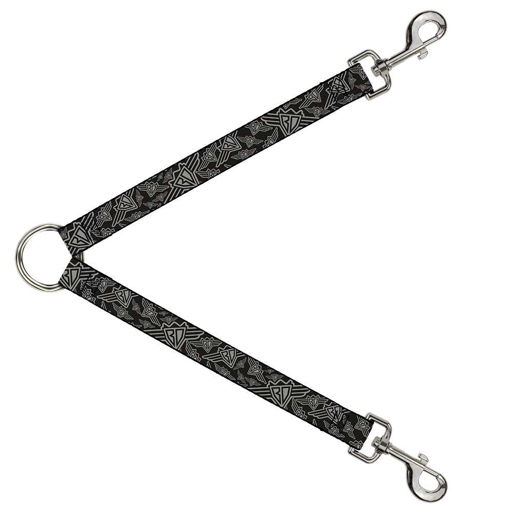Dog Leash Splitter - BD Logo Scattered Black/Gray - Buckle-Down - Flyclothing LLC