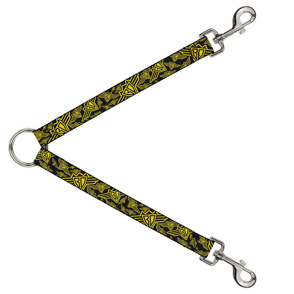 Dog Leash Splitter - BD Logo Scattered Black/Yellow - Buckle-Down - Flyclothing LLC