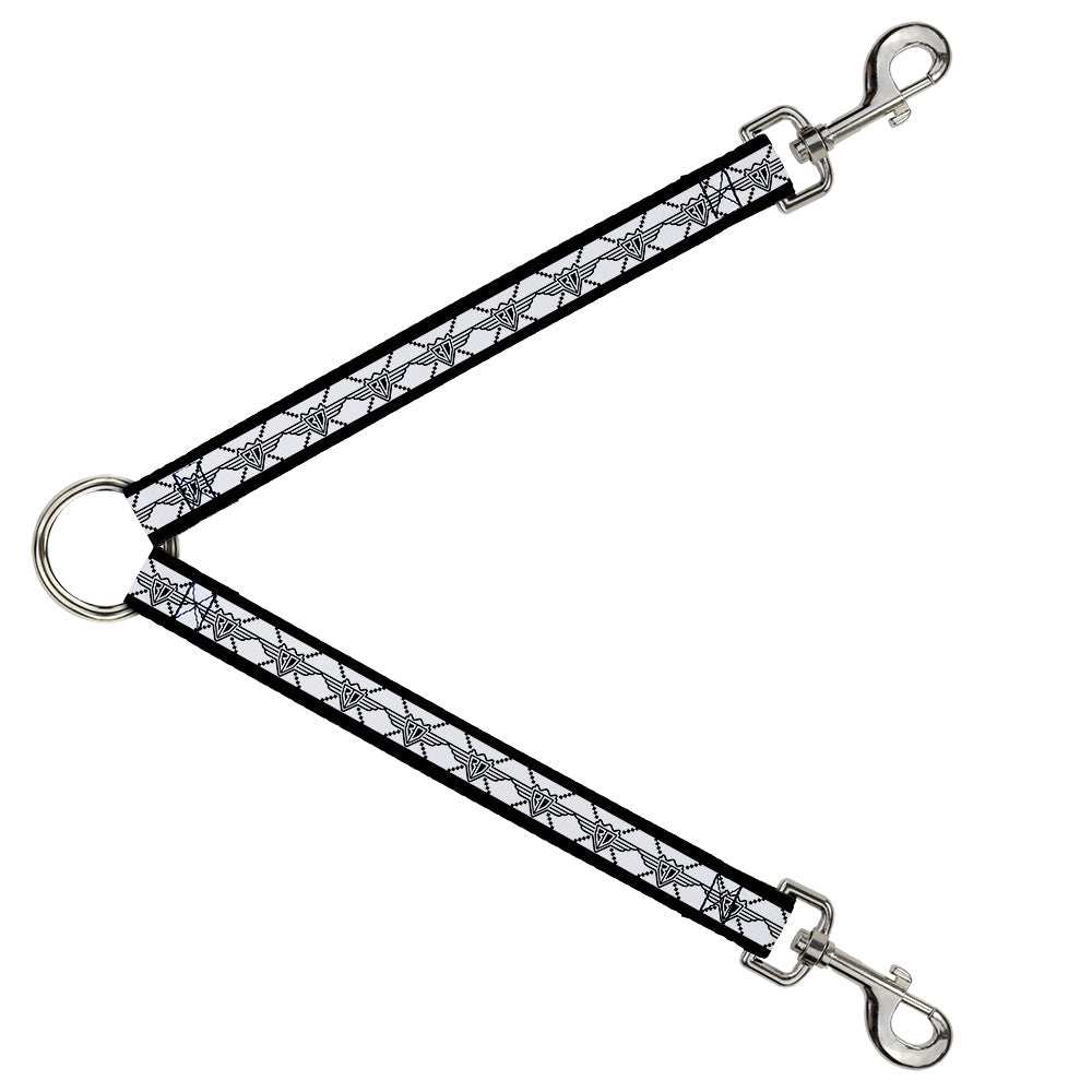 Dog Leash Splitter - BD Monogram2 White/Black - Buckle-Down - Flyclothing LLC