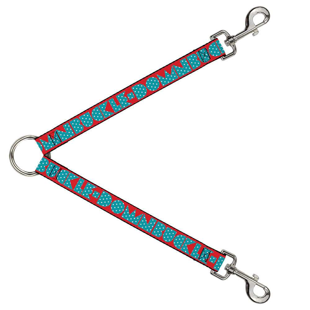 Dog Leash Splitter - BUCKLE-DOWN Shapes Red/Dot Turquoise/White - Buckle-Down - Flyclothing LLC