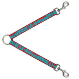Dog Leash Splitter - BUCKLE-DOWN Shapes Red/Dot Turquoise/White - Buckle-Down - Flyclothing LLC