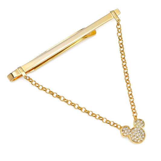 Disney Mickey Mouse Gold Crystal Chain Tie Bar - Cufflinks.com - Flyclothing LLC