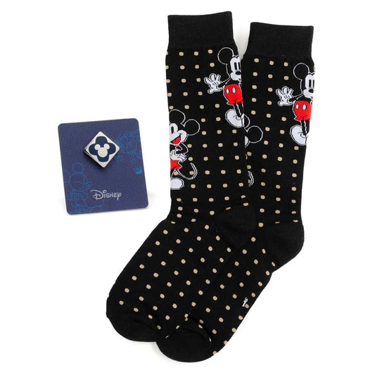 Disney Mickey Mouse Dot Socks and Blue Lapel Pin Gift Set - Cufflinks.com - Flyclothing LLC