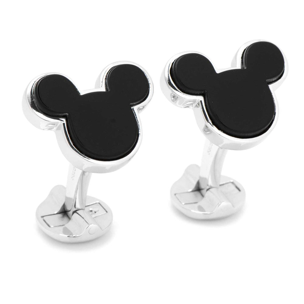 Disney Mickey Mouse Sterling Silver and Onyx Cufflinks - Cufflinks.com - Flyclothing LLC