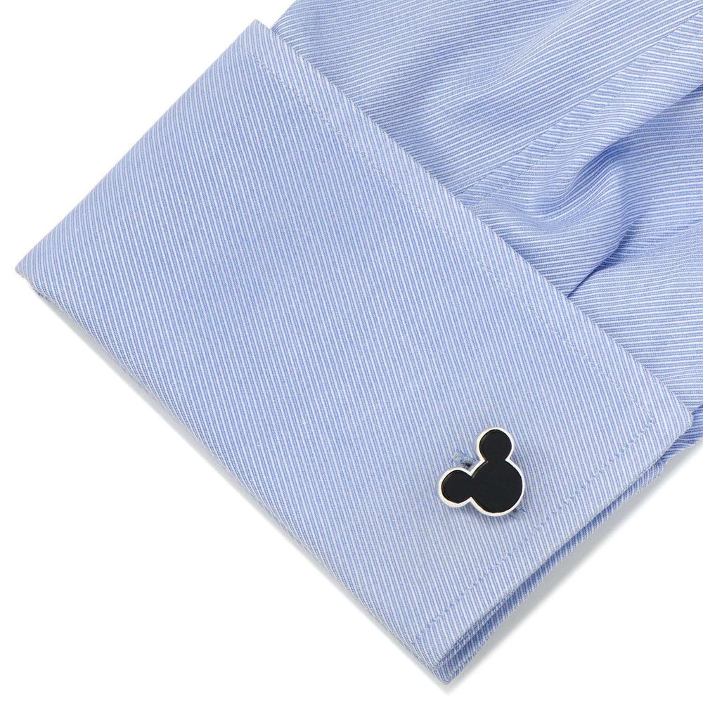 Disney Mickey Mouse Sterling Silver and Onyx Cufflinks - Cufflinks.com - Flyclothing LLC