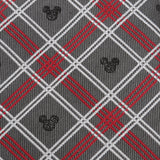 Disney Mickey Mouse Holiday Gray Plaid Silk Men's Tie - Cufflinks.com - Flyclothing LLC
