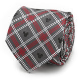 Disney Mickey Mouse Holiday Gray Plaid Silk Men's Tie - Cufflinks.com - Flyclothing LLC