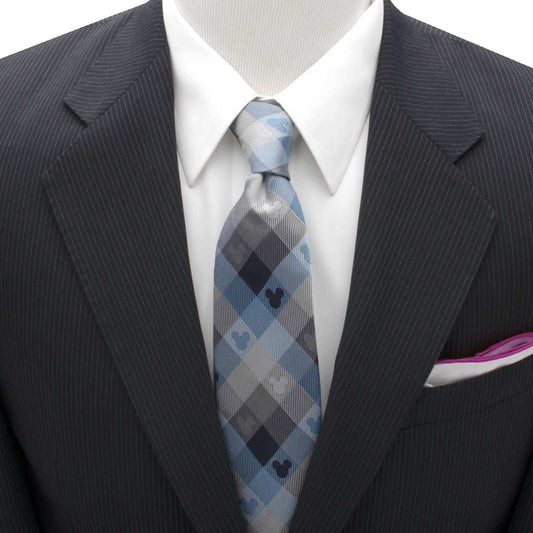 Disney Mickey Mouse Blue Plaid Mens Tie - Cufflinks.com - Flyclothing LLC