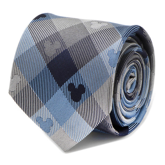 Disney Mickey Mouse Blue Plaid Mens Tie