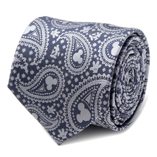 Disney Mickey Mouse Gray Paisley Mens Tie - Cufflinks.com - Flyclothing LLC