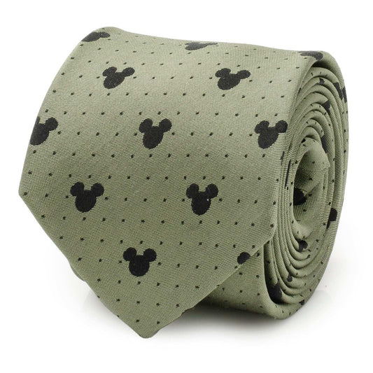Disney Mickey Mouse Silhouette Dot Green Men's Tie - Cufflinks.com - Flyclothing LLC