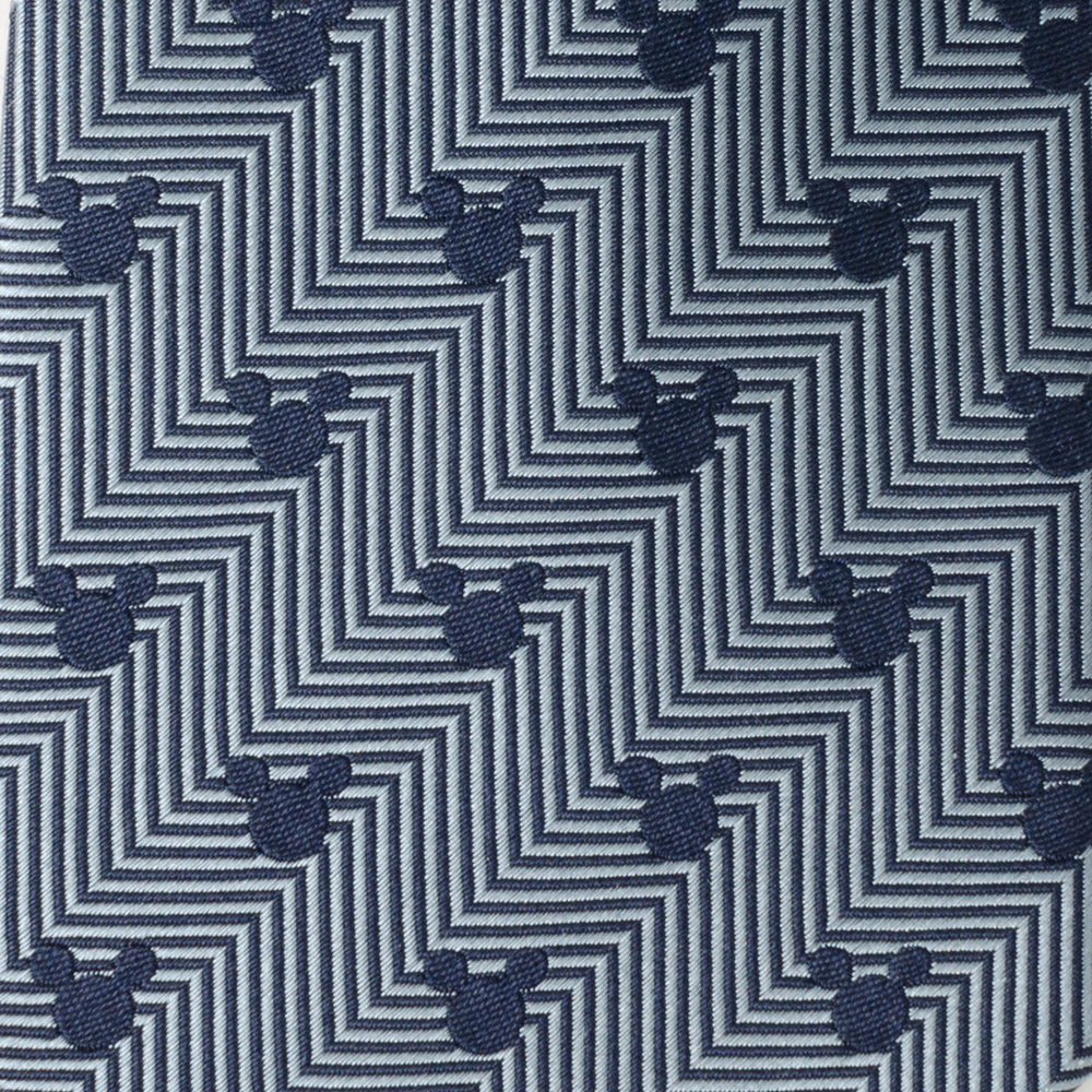 Disney Mickey Mouse Silhouette Blue Herringbone Men's Tie - Cufflinks.com - Flyclothing LLC