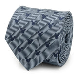 Disney Mickey Mouse Silhouette Blue Herringbone Men's Tie - Cufflinks.com - Flyclothing LLC