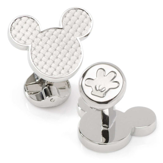 Disney Mickey Mouse Silhouette Basket Weave Cufflinks - Cufflinks.com - Flyclothing LLC