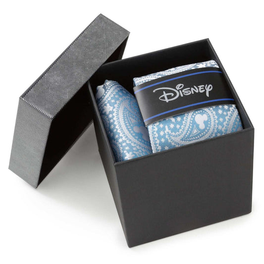 Disney Mickey Mouse Teal Paisley Necktie and Pocket Square Gift Set - Cufflinks.com - Flyclothing LLC