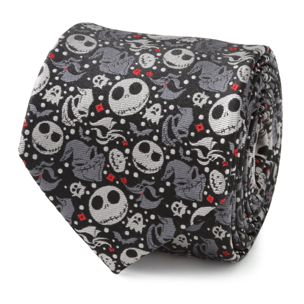 Disney The Nightmare Before Christmas Black Gray Pattern Men's Tie - Cufflinks.com - Flyclothing LLC