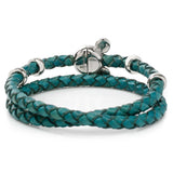 Disney Mickey Mouse Silhouette Teal Leather Wrap Bracelet - Cufflinks.com - Flyclothing LLC