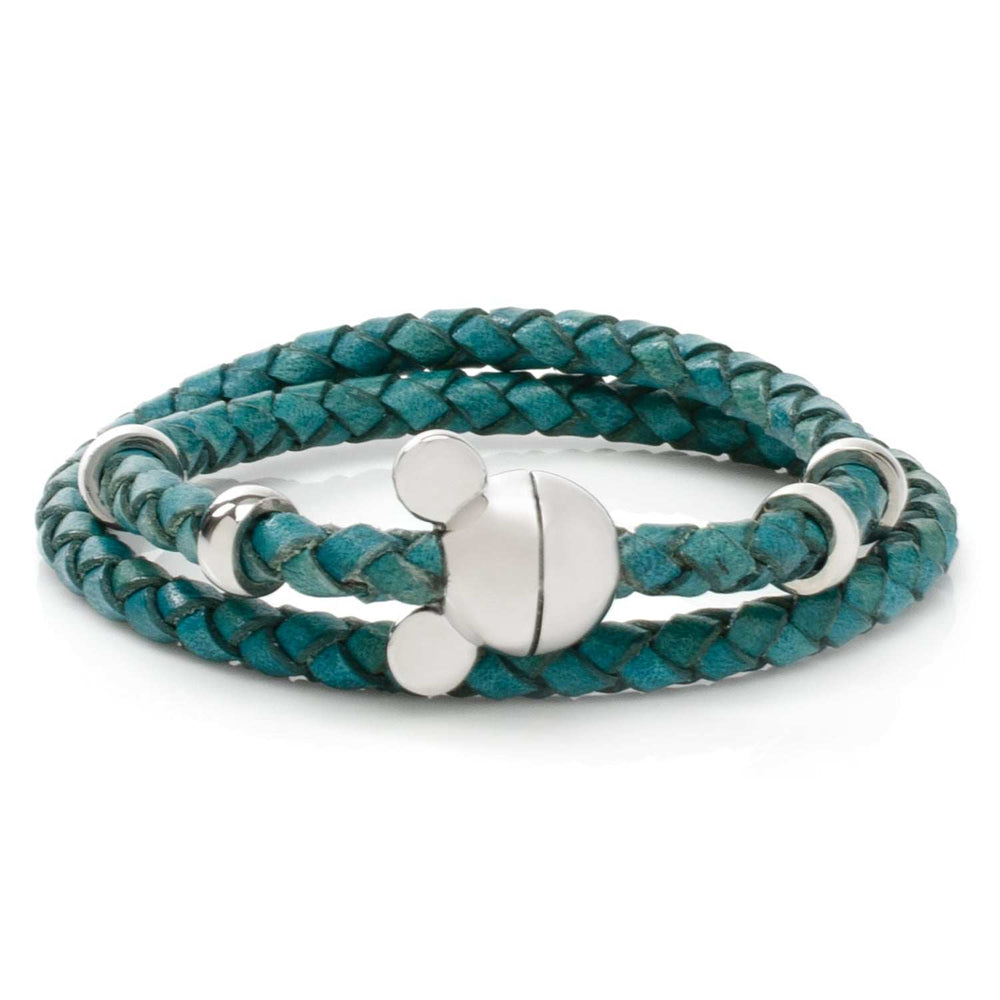 Disney Mickey Mouse Silhouette Teal Leather Wrap Bracelet - Cufflinks.com - Flyclothing LLC