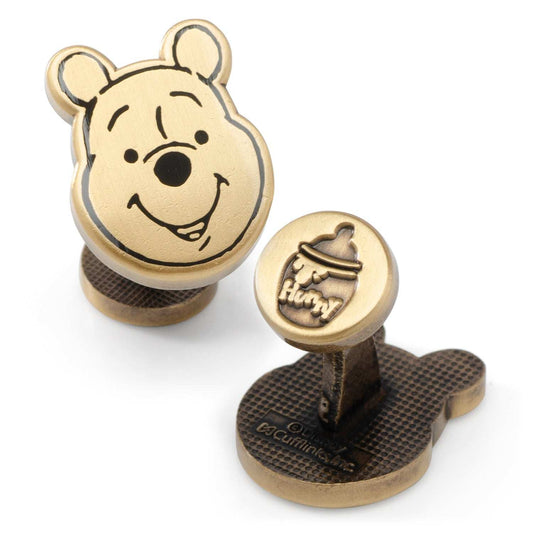 Disney Winnie the Pooh Face Gold Cufflinks - Cufflinks.com - Flyclothing LLC
