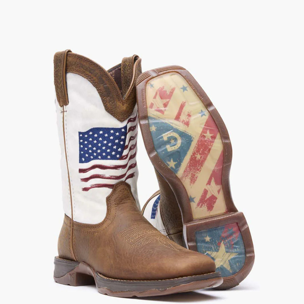 Lady Rebel by Durango® Women's Distressed Flag Embroidery Western Boot - Durango - Flyclothing LLC