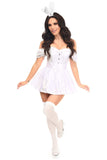 Daisy Corsets Top Drawer 4 PC White Satin Bunny Corset Costume - Daisy Corsets - Flyclothing LLC