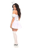 Daisy Corsets Top Drawer 4 PC White Satin Bunny Corset Costume - Daisy Corsets - Flyclothing LLC