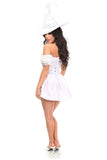 Daisy Corsets Top Drawer 3 PC White Satin Witch Corset Costume - Daisy Corsets - Flyclothing LLC