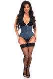Daisy Corsets Top Drawer Denim Double Steel Boned Waist Training Corset Cincher - Daisy Corsets - Flyclothing LLC