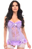 Daisy Corsets Lavish Lt Purple Lycra & Lace Hook & Eye Stretch Bustier Corset - Daisy Corsets - Flyclothing LLC