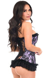 Daisy Corsets Lavish Lt Purple w/Black Lace & Lycra Hook & Eye Stretch Bustier Corset - Daisy Corsets - Flyclothing LLC
