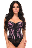 Daisy Corsets Top Drawer Pink w/Black Lace Steel Boned Underwire Bustier Corset - Daisy Corsets - Flyclothing LLC