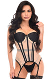 Daisy Corsets Lavish Nude/Black Mesh Underwire Bustier Corset w/Garters - Daisy Corsets - Flyclothing LLC