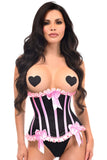 Daisy Corsets Top Drawer Black/Pink Steel Boned Burlesque Underbust Corset Waist Cincher - Daisy Corsets - Flyclothing LLC