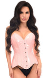 Daisy Corsets Top Drawer Lt Pink Patent Leather Steel Boned Overbust Corset - Daisy Corsets - Flyclothing LLC