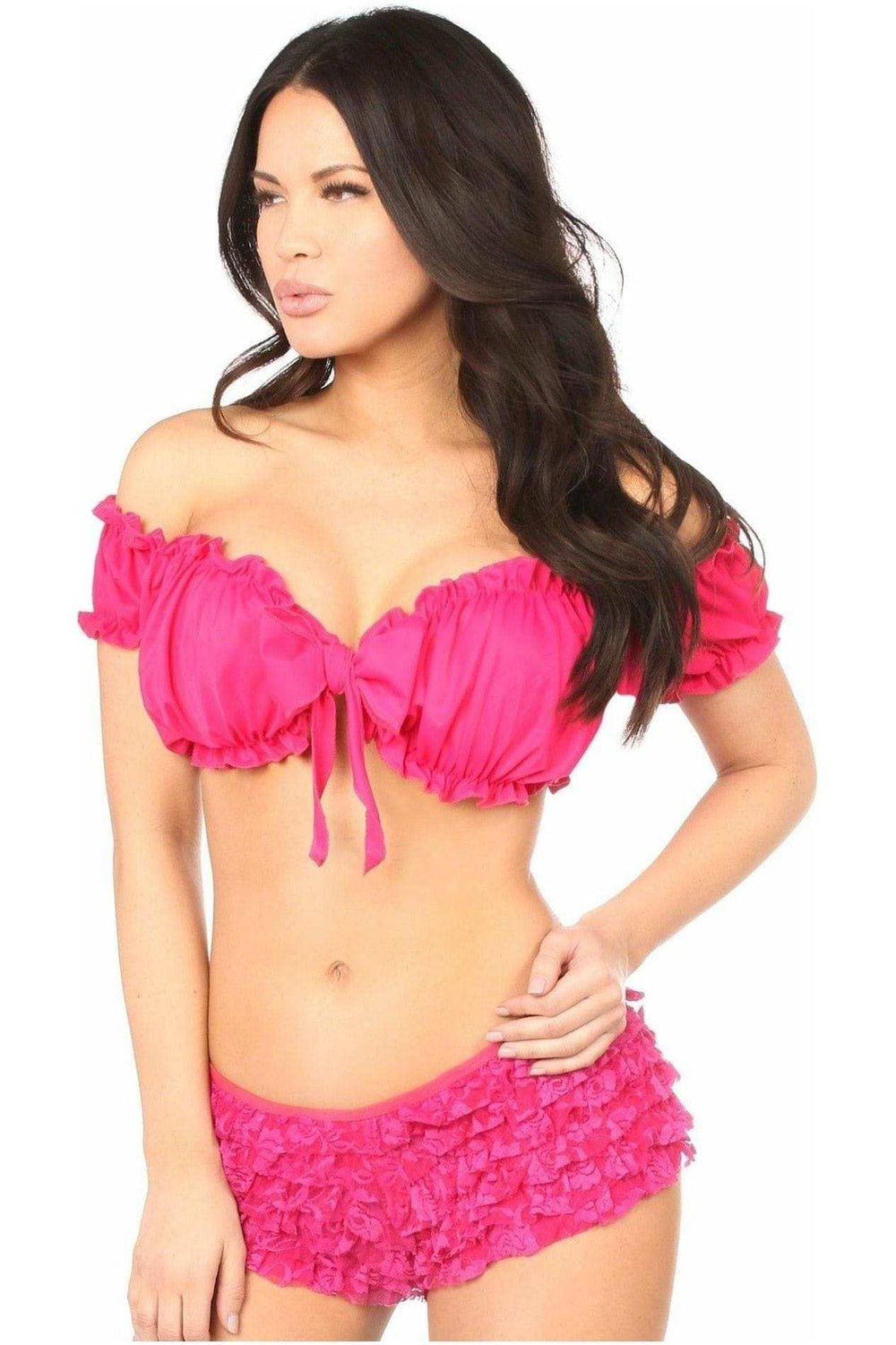 Daisy Corsets Fuchsia Peasant Top - Daisy Corsets - Flyclothing LLC