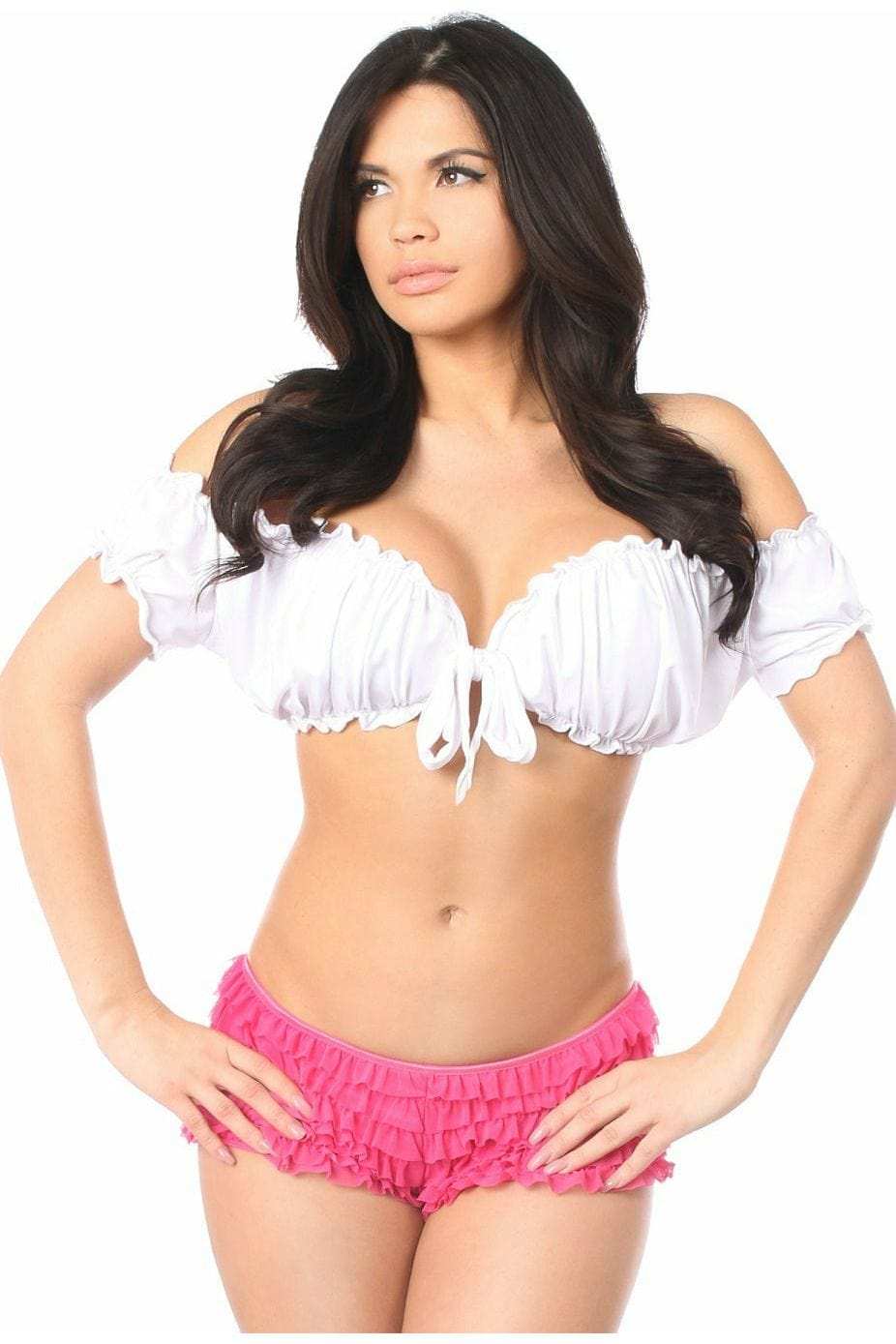 Daisy Corsets White Peasant Top - Daisy Corsets - Flyclothing LLC
