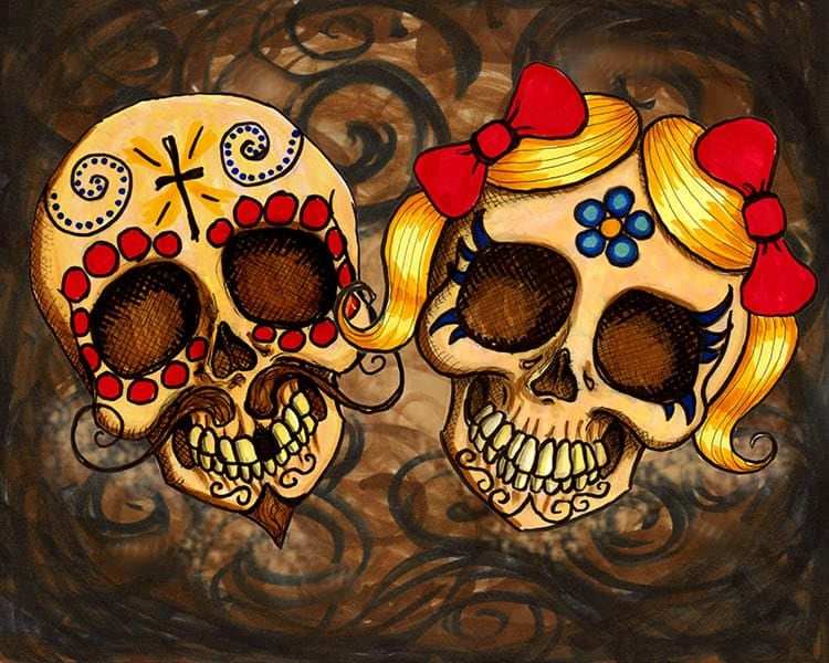 Black Market Art Company Day of the Dead Couple Print - Black Market Art Company - Flyclothing LLC