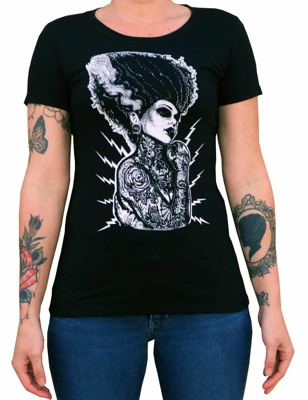 Black Market Art Company Demon Love Women's Loose Neck T-Shirt - Black Market Art Company - Flyclothing LLC
