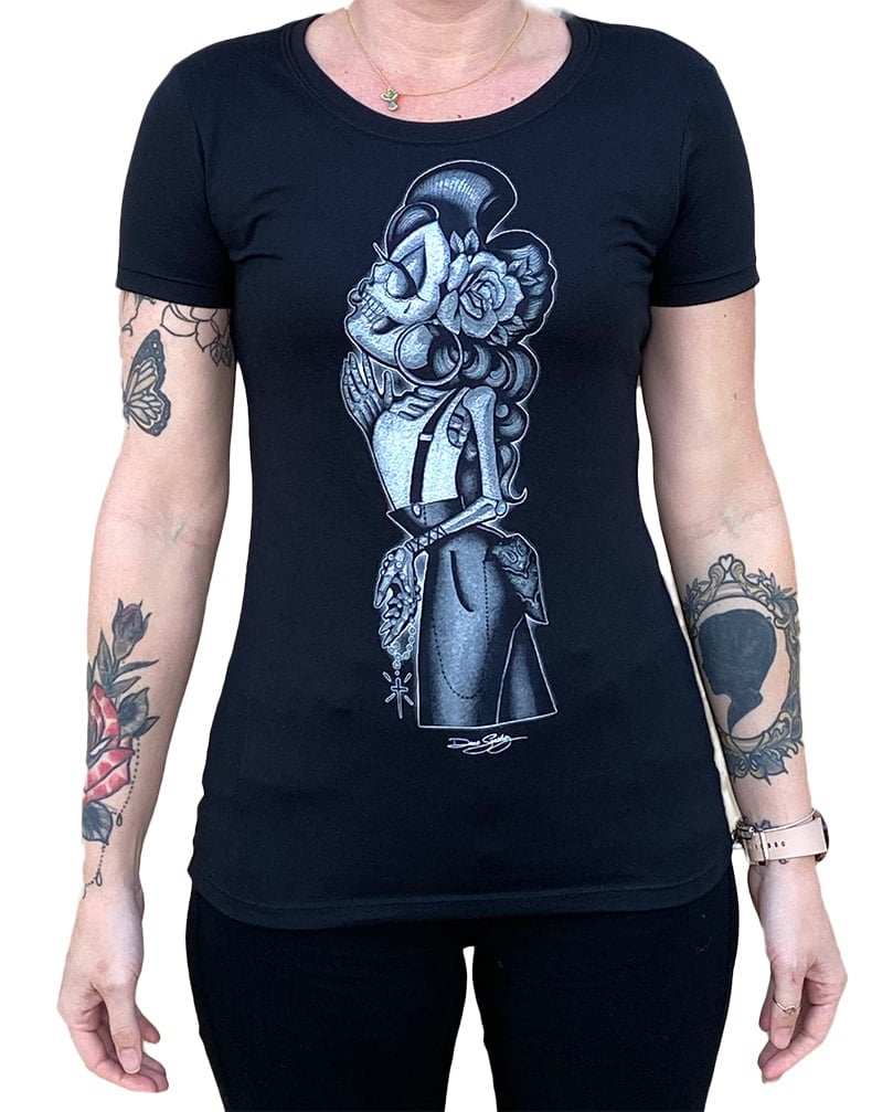 Black Market Art Company Rosie Women's Loose Neck T-Shirt - Black Market Art Company - Flyclothing LLC