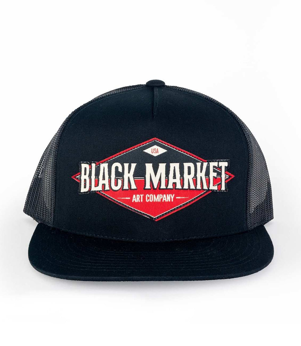 Black Market Art Company Diamond Trucker Hat Print - Black Market Art Company - Flyclothing LLC