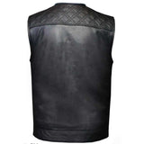 Diamond Lowcut – Men’s Diamond Stitch Leather Vest with Bold Style - Unik Just for Bikers - Flyclothing LLC